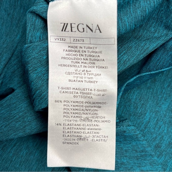 ZZEGNA Crewneck Green T-Shirt Men’s Size Large - Picture 8 of 8